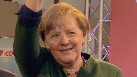 Chancellor Angela Merkel campaigning