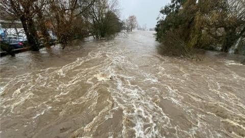 A photo of the flooding