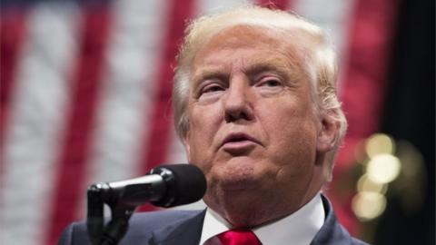 Republican presidential candidate Donald Trump speaks during a campaign rally in Toledo, Ohio.