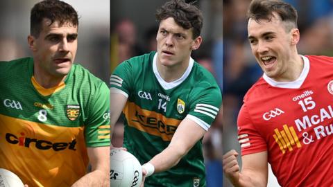 Caolan McGonagle (Donegal), David Clifford (Kerry) and Darragh Canavan (Tyrone)