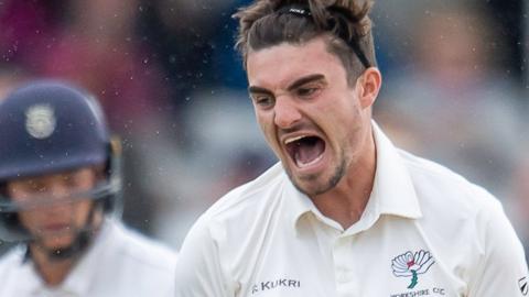 Jordan Thompson's first Championship 'five-fer' of the season took him past 100 first-class wickets for Yorkshire