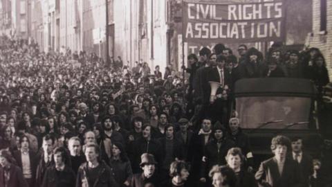 Civil Rights march in Londonderry in 1972