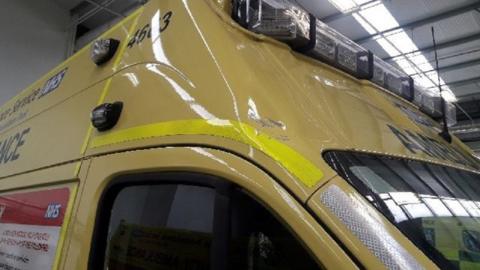 Dents shown on one ambulance