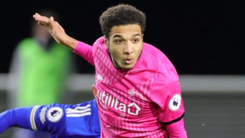 Jayden Mitchell-Lawson in action for Derby County