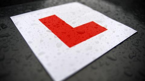 A stock photo of an L plate