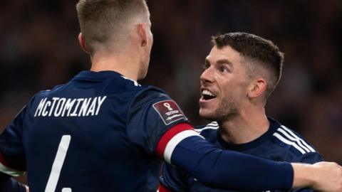 Scotland's Scott McTominay and Ryan Christie celebrate