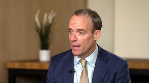 Dominic Raab is asked by the BBC's Political Editor
