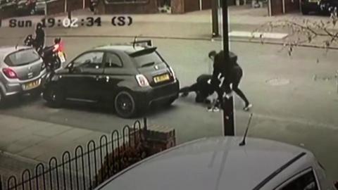 The carjacking was caught on CCTV