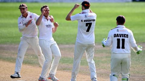 Josh Davey, who took the final Worcestershire wicket, and Craig Overton have claimed 52 scalps between then in five Bob Wiliis Trophy matches