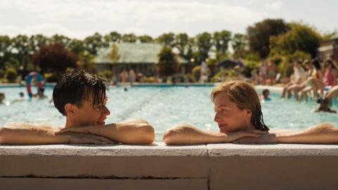Harry Styles and Emma Corrin in Hitchin outdoor pool