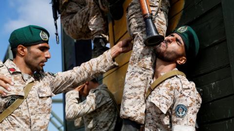 Marines from Iran take part in the International Army Games 2019 at the Khmelevka firing ground on the Baltic Sea coast in Kaliningrad Region, Russia August 5, 2019