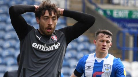 Rotherham's Matt Crooks reacts after missing a chance