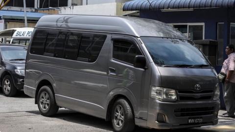 A van believed to carry the body of late Kim Jong-nam leaves the mortuary of the Kuala Lumpur Hospital, in Kuala Lumpur, Malaysia, 30 March 2017