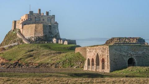 Lindisfarne Castle and Limekiln seen from Castle Point