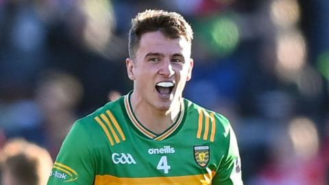 Peadar Mogan celebrates a Donegal goal