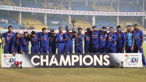 India with the ODI series trophy