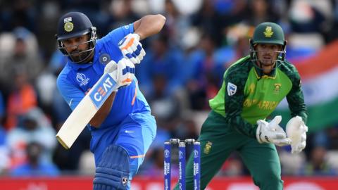 India's Rohit Sharma and South Africa keeper Quinton de Kock