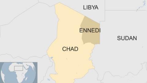 Map shows Chad, Libya and Sudan