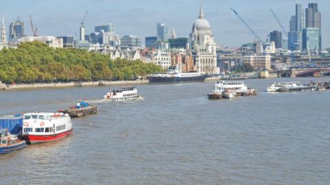 View of River Thames toward St Pauls