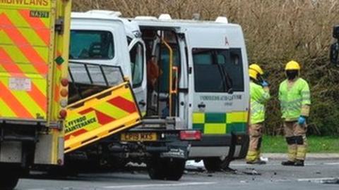 scene of the crash on A470