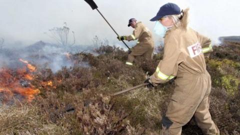 FIREFIGHTERS TACKLE GORSE FIRE