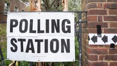 An exterior of the polling station at Lambeth's Minet Library near Myatts Fields, on the day that Londoners vote for their mayor and London Assembly members, on 2nd May 2024, in London, England.