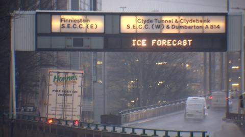 Ice warning sign