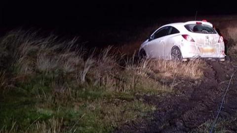 Car stuck in mud