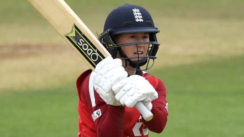 England batter Fran Wilson plays a shot