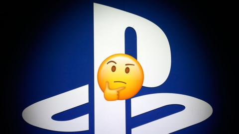 PlayStation logo with emojis Photoshopped