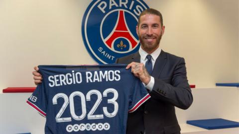 Sergio Ramos has signed until 2023 with French club Paris St-Germain from Real Madrid