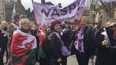 WASPI members protesting in London