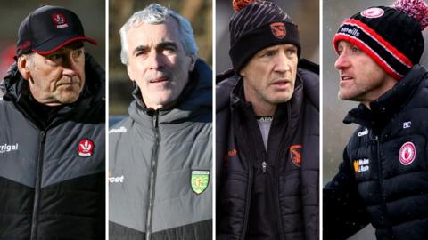 Mickey Harte, Jim McGuinness, Kieran McGeeney and Brian Dooher face an opening weekend of Allianz Football League action with their sides this weekend