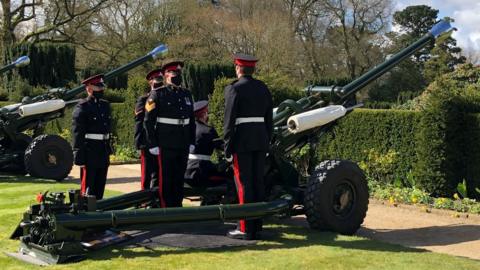 Gun salute at Hillsborough Castle