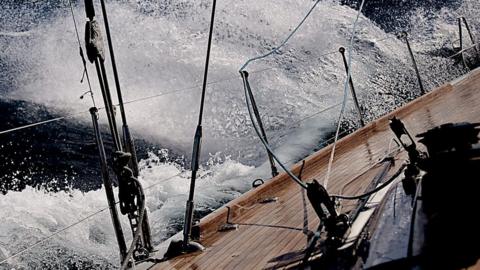 Yacht in storm