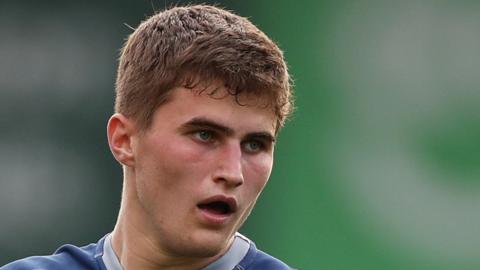 Nye Thomas of Sale Sharks looks on during the Premiership Rugby Cup match between Sale Sharks and Bedford Blues at AJ Bell Stadium on September 09, 2023 in Salford, England.