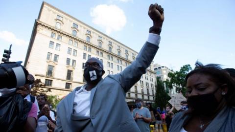 Philonise Floyd in protest near White House - 10 June