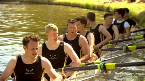 Crew at Cambridge's Bumps rowing race