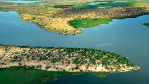 This aerial picture taken on July 16, 2016 shows the Lake Chad in the Bol region