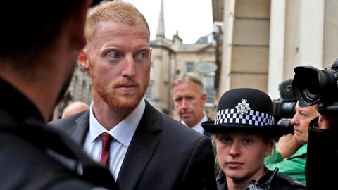 Ben Stokes arrives at Bristol Crown Court