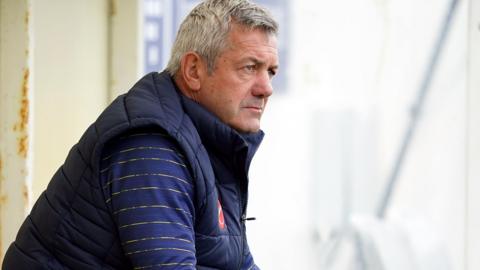 Daryl Powell watches on from the sidelines