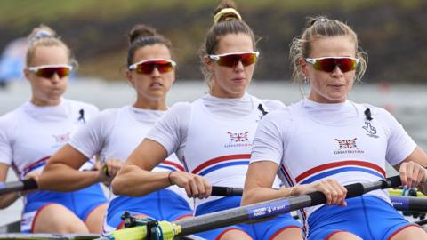 Rebecca Shorten (right) stroked the British boat to gold in the World Championships in Racice