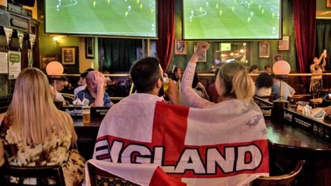 England fans watching a game in a pub