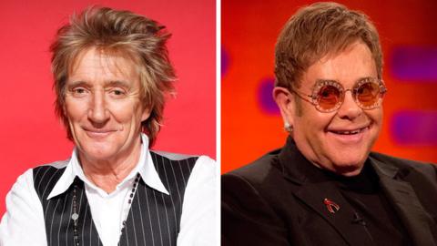 Rod Stewart and Sir Elton John