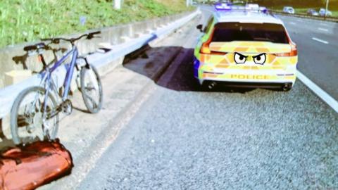 Bicycle on the M25