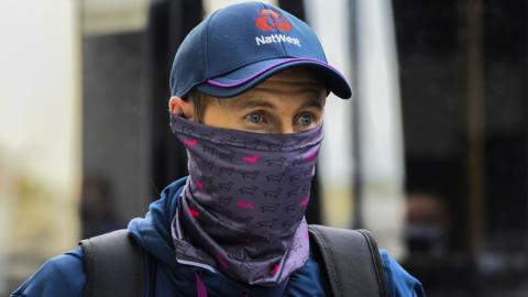 England captain Joe Root arriving at Hambantota airport in Sri Lanka