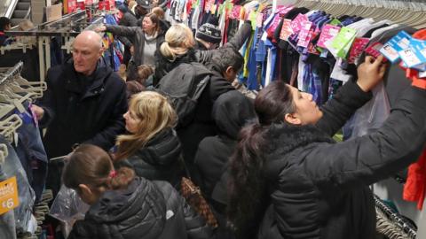 Shoppers looking for bargains in Next, Edinburgh