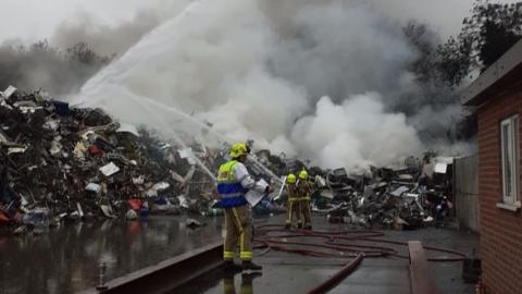 Fire at scrap yard