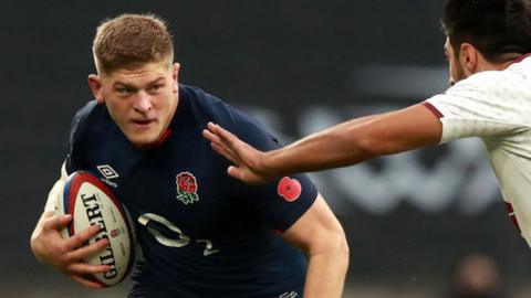 Jack Willis during his England debut against Georgia