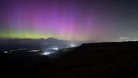 Northern lights in Wales